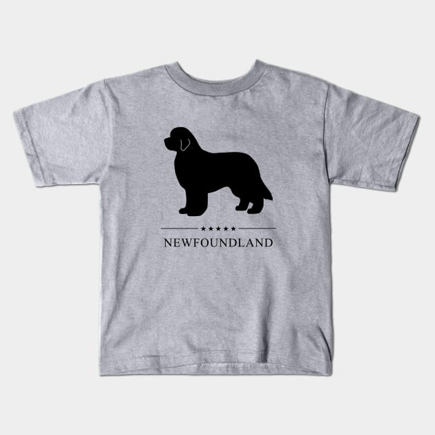 Newfoundland Black Silhouette Kids T-Shirt by millersye